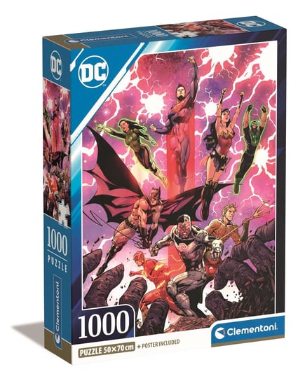 Clementoni, Puzzle, Compact Box, Dc Comics Justice League, 1000 el. Clementoni