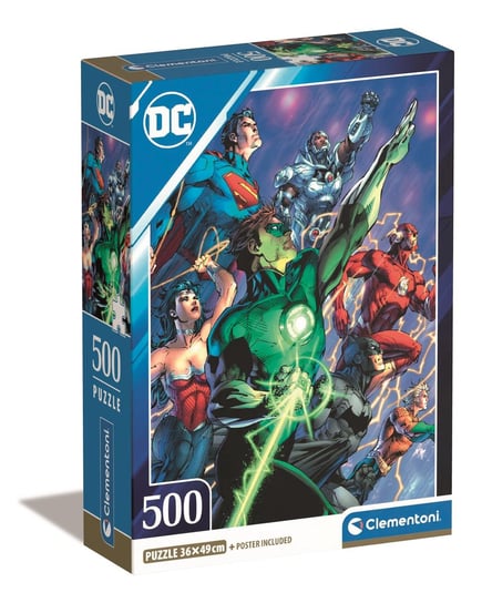 Clementoni, Puzzle, Compact Box,  Dc Comics Justice League, 500 el. Clementoni