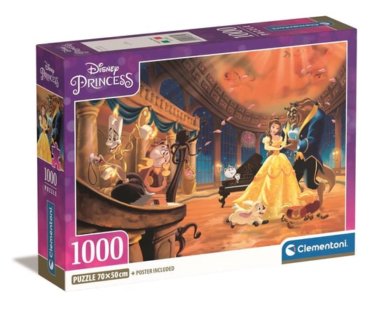 Clementoni, Puzzle, Compact Box, Disney Princess, 1000 el. Clementoni