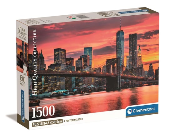Clementoni, Puzzle, Compact Box, East River at dusk, 1500 el. Clementoni