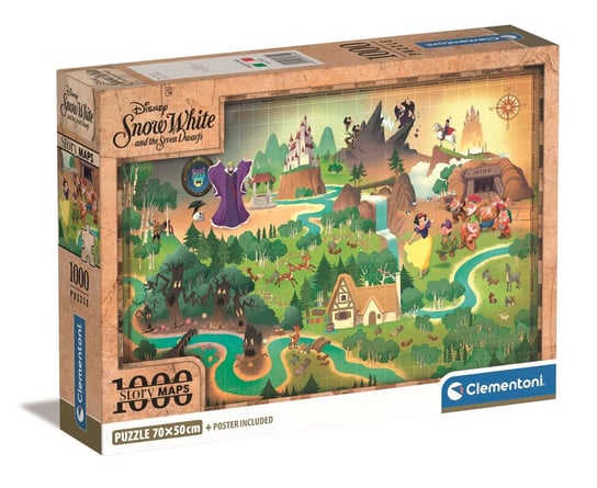 Clementoni, Puzzle, Compact Box, Story Maps Snow White, 1000 el. Clementoni