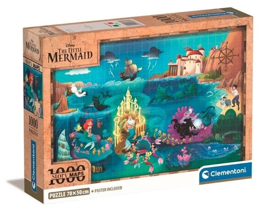 Clementoni, puzzle, Compact Disney Maps Little Mermaid, 1000 el. Clementoni