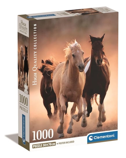 Clementoni, puzzle, Compact, Running Horses, 1000 el. Clementoni