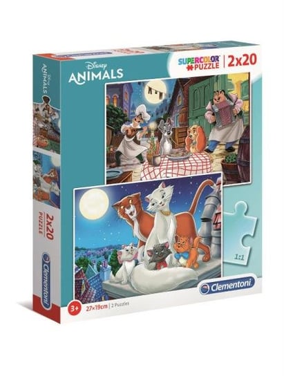Clementoni, puzzle, Disney, Animals, 24764, zestaw 2x20 el. Clementoni