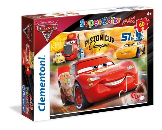 Clementoni, puzzle, Disney, Auta 3, maxi, 60 el. Clementoni