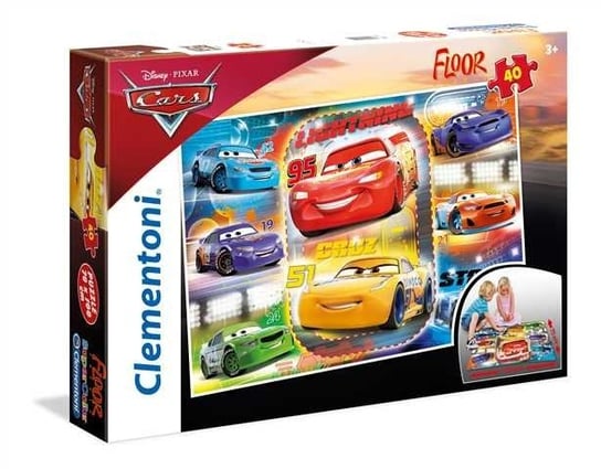 Clementoni, puzzle, Disney, Auta 3, podłogowe, Super Kolor, 40 el. Clementoni