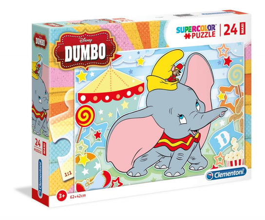 Clementoni, puzzle, Disney, Dumbo, maxi, 24 el. Clementoni