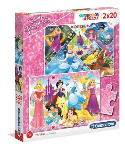 Clementoni, puzzle, Disney, Księżniczki, 2x20 el. Clementoni