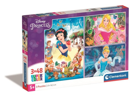 Clementoni, puzzle, Disney, Księżniczki, 3x48 el. Clementoni
