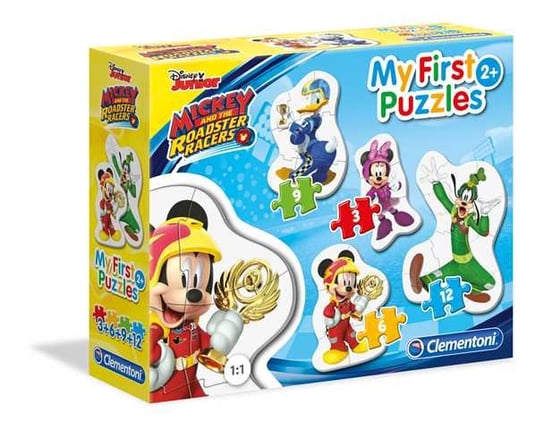 Clementoni, puzzle, Disney, Mickey and the Roadster Racers, 3/6/9/12 el. Clementoni
