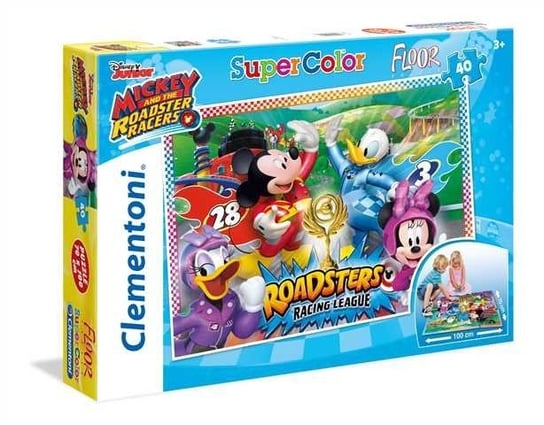 Clementoni, puzzle, Disney, Miki i Raźni Rajdowcy, podłogowe, Super Kolor, 40 el. Clementoni