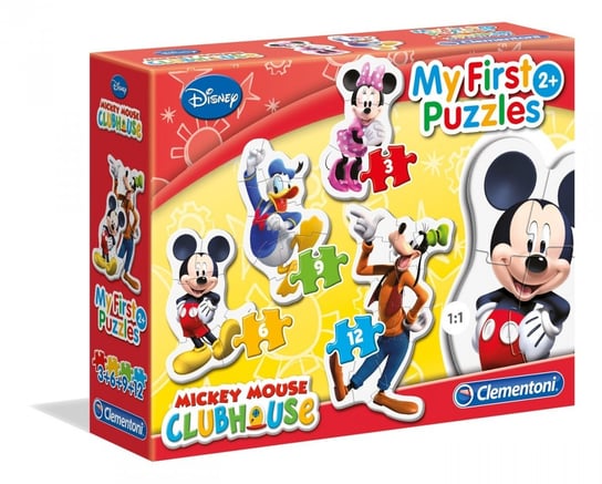 Clementoni, puzzle, Disney, Myszka Mickey, Moje pierwsze, 3/6/9/12 el. Clementoni