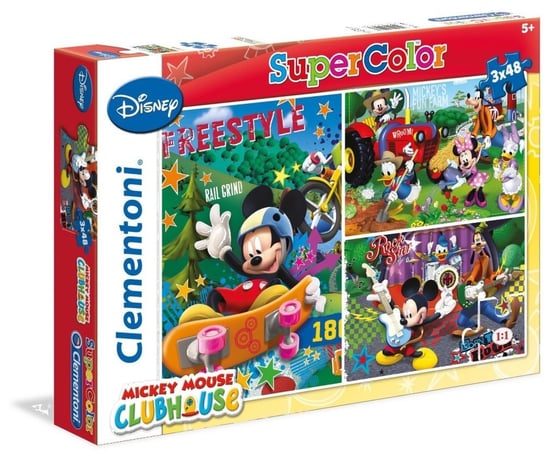 Clementoni, puzzle, Disney, Myszka Miki i Przyjaciele, 3x48 el. Clementoni