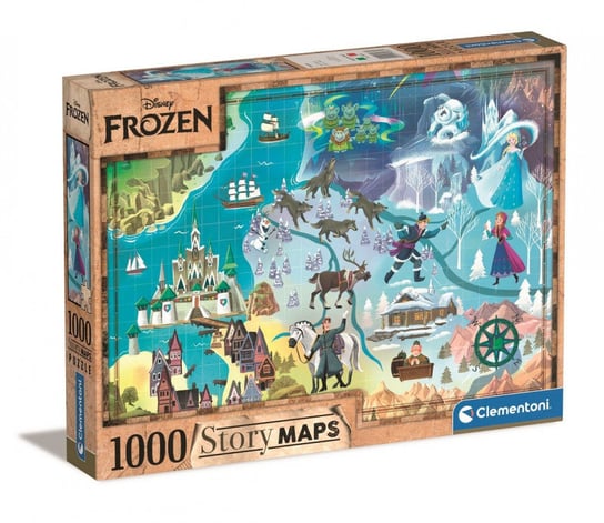 Clementoni, puzzle, Disney, Story Maps Kraina Lodu, 1000 el. Clementoni