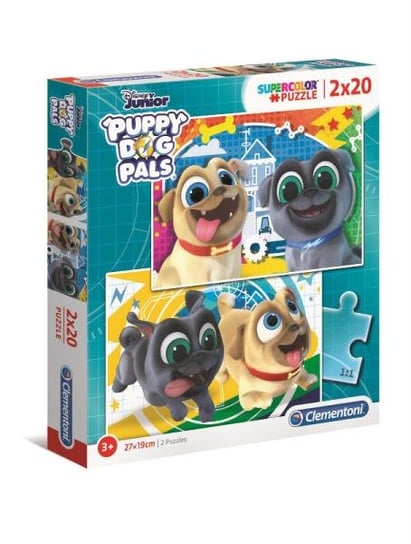 Clementoni, puzzle, Disney, Super Kolor, Puppy Dog Pals, 2x20 el. Clementoni