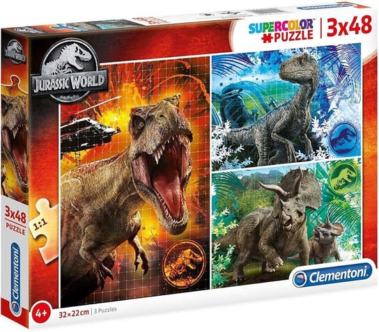 Clementoni, puzzle, Jurassic World, 3x48 el. Clementoni