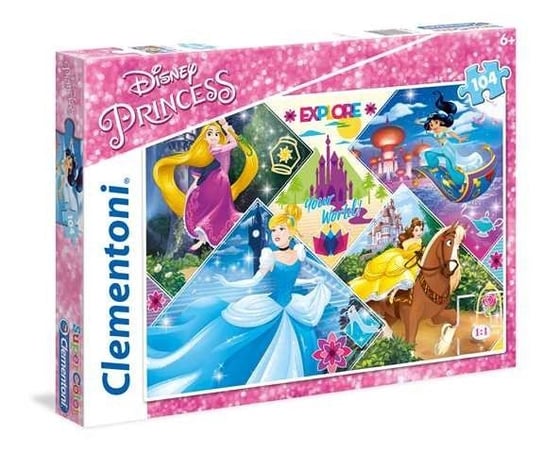 Clementoni, puzzle, Księżniczki Disneya, 104 el. Clementoni