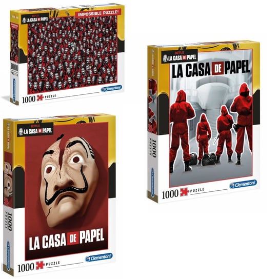 Clementoni, puzzle, La Casa de Papel Dom z Papieru, 3x1000 el. Clementoni