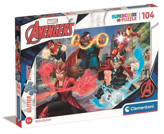 Clementoni, puzzle, Marvel, Avengers, brokatowe, 104 el. Clementoni