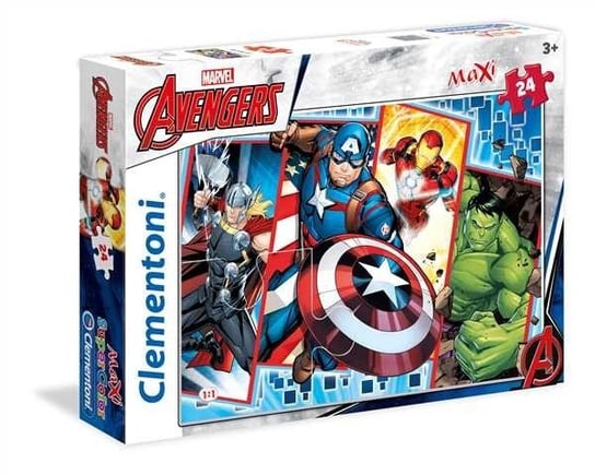 Clementoni, puzzle, Marvel, Avengers, maxi, 24 el. Clementoni