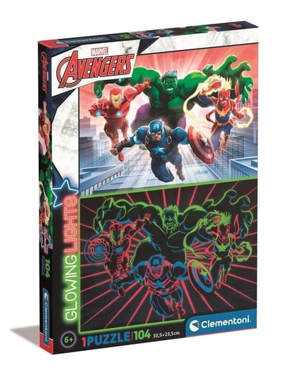 Clementoni, puzzle, Marvel, Glowing, Avengers, 104 el. Clementoni