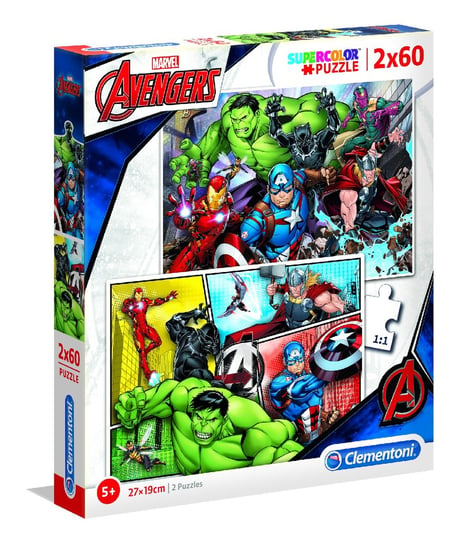 Clementoni, puzzle, Marvel, The Avengers, 2x60 el. Clementoni
