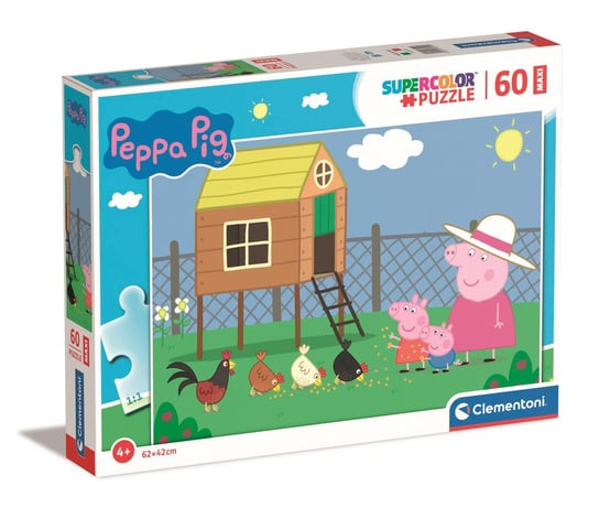 Clementoni, Puzzle Maxi Super Color Peppa Pig 26590, 60 el. Clementoni
