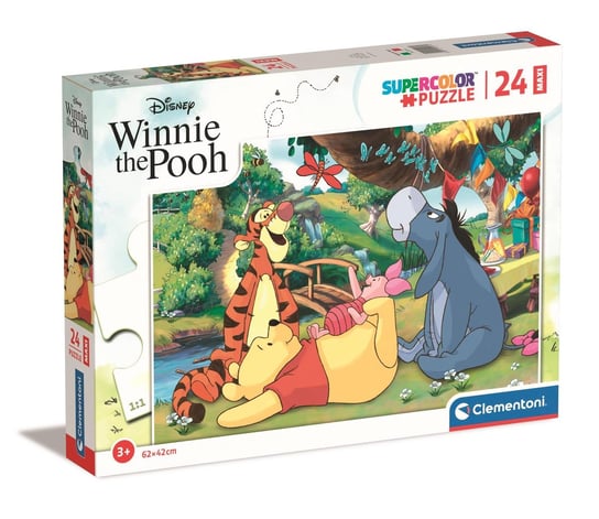 Clementoni, Puzzle Maxi Super Kolor Disney Winnie the Pooh 24247, 24 el. Clementoni