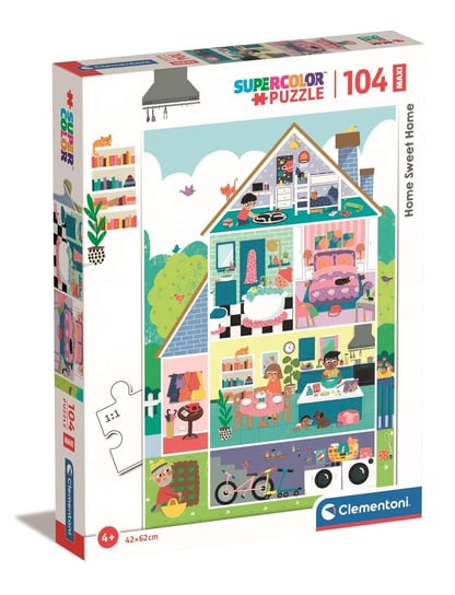 Clementoni, Puzzle Maxi Super Kolor Home Sweet Home 23775, 104 el. Clementoni