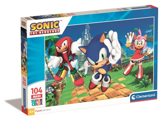 Clementoni, Puzzle, Maxi, Super Kolor, Sonic, 104 el. Clementoni