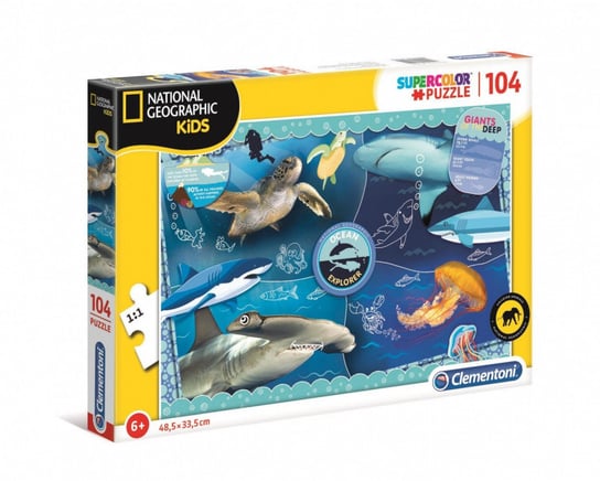 Clementoni, puzzle, National Geographic Kids Ocean Explorer, 104 el. Clementoni