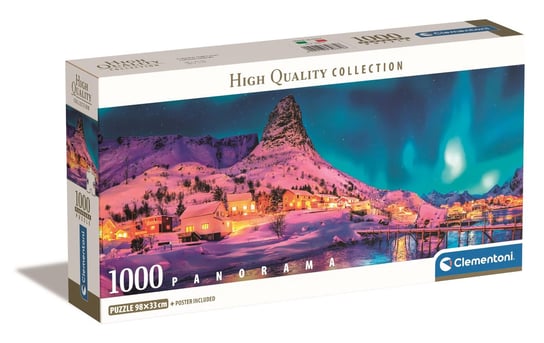 Clementoni, Puzzle, Panorama Compact Box, Colorful night over Lofoten Islands, 1000 el. Clementoni