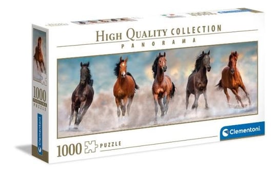 Clementoni, puzzle, panorama Horses. Konie w galopie, 1000 el. Clementoni