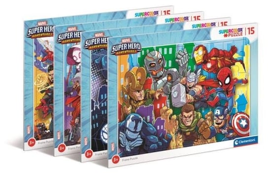 Clementoni, puzzle, ramkowe Marvel Super Hero, 15 el. Clementoni