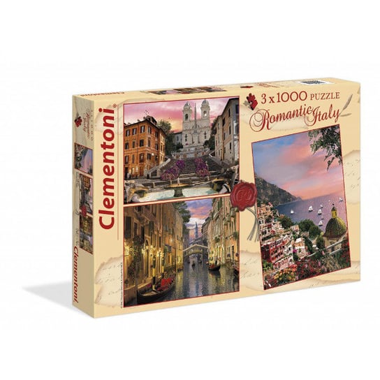 Clementoni, puzzle, Romantyczna Italia, 3x1000 el. Clementoni