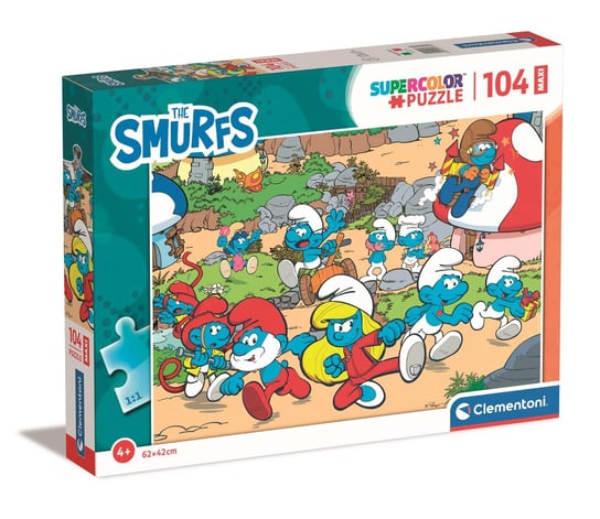 Clementoni, puzzle, Smurfs Puffi Maxi Super Kolor 23773, 104 el. Clementoni