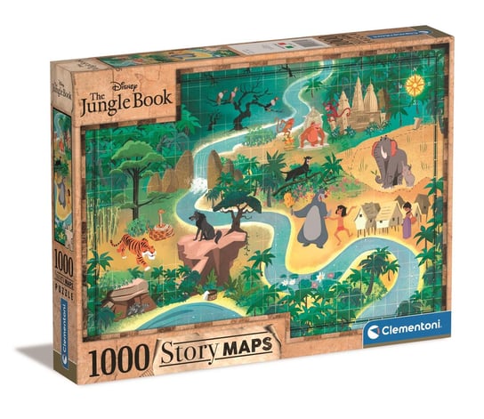 Clementoni, Puzzle, Story Maps, Księga Dżungli, 1000 el. Clementoni