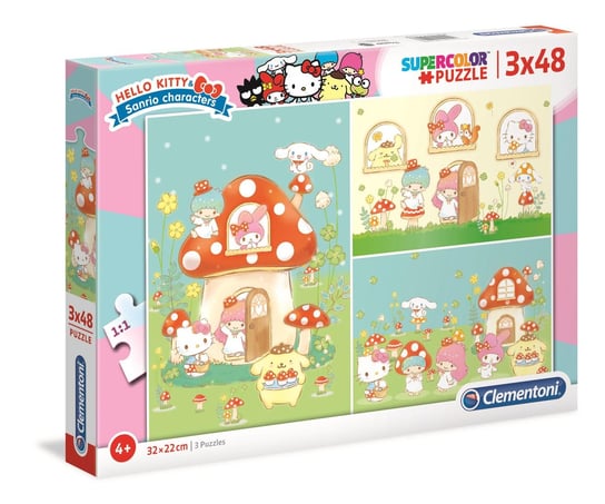 Clementoni, puzzle, Super Color Hello Kitty, 3x48 el. Clementoni