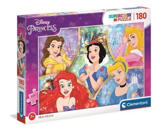 Clementoni, puzzle, Super Color Księżniczki, 180 el. Clementoni