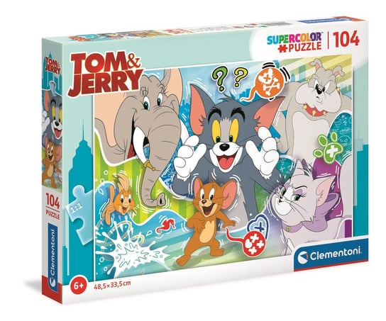 Clementoni, puzzle, Super Color Tom Jerry, 104 el. Clementoni