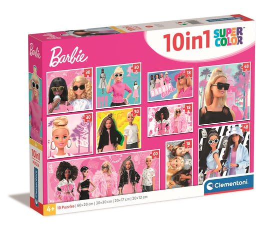 Clementoni, Puzzle, Super Kolor, Barbie, 10w1 Clementoni