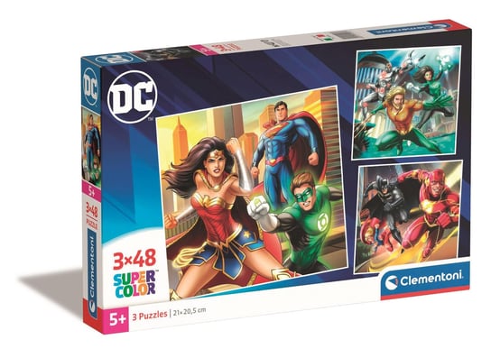 Clementoni, Puzzle, Super Kolor, Dc Comics Justice League, 3x48 el. Clementoni