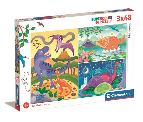 Clementoni, Puzzle Super Kolor Dinozaury 25288, 2x48 el. Clementoni