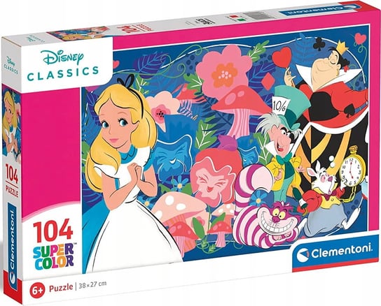 Clementoni, Puzzle Super Kolor Disney Classic Alice 25748, 104 el. Clementoni
