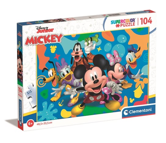 Clementoni, Puzzle Super Kolor Disney Mickey and Friends 25745, 104 el. Clementoni