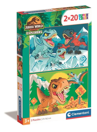 Clementoni, Puzzle, Super Kolor, Jurassic World, 2x20 el. Clementoni