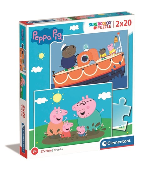 Clementoni, Puzzle Super Kolor Peppa Pig 24797, 2x20 el. Clementoni
