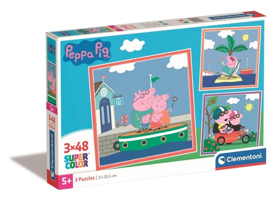 Clementoni, Puzzle, Super Kolor, Peppa Pig, 3x48 el. Clementoni