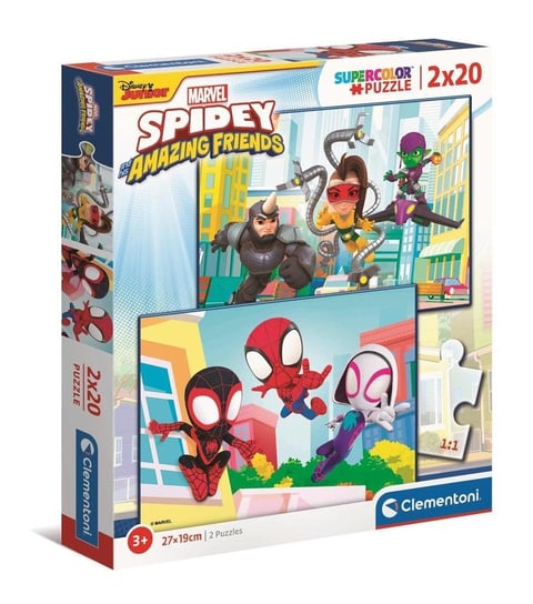 Clementoni, puzzle, Super Kolor Spidey and Friends, 2x20 el. Clementoni