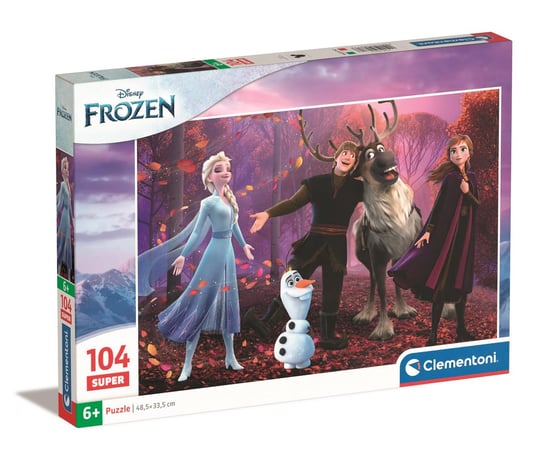Clementoni, Puzzle, Super Kolor z Brokatem, Frozen, 104 el. Clementoni